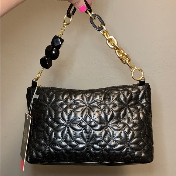 NWT - Vince Camuto Black Quilted Cosmetic Bag - Picture 1 of 11